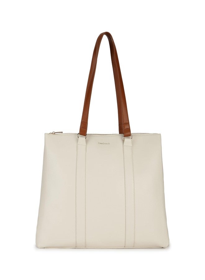 fastrack Structured Laptop Tote Bag for Women | Faux Leather Work Bag with 15-Inch Padded Sleeve, 3 Compartments, Utility Pockets & Zip Closure | Elegant Office & Travel Tote - Image 1